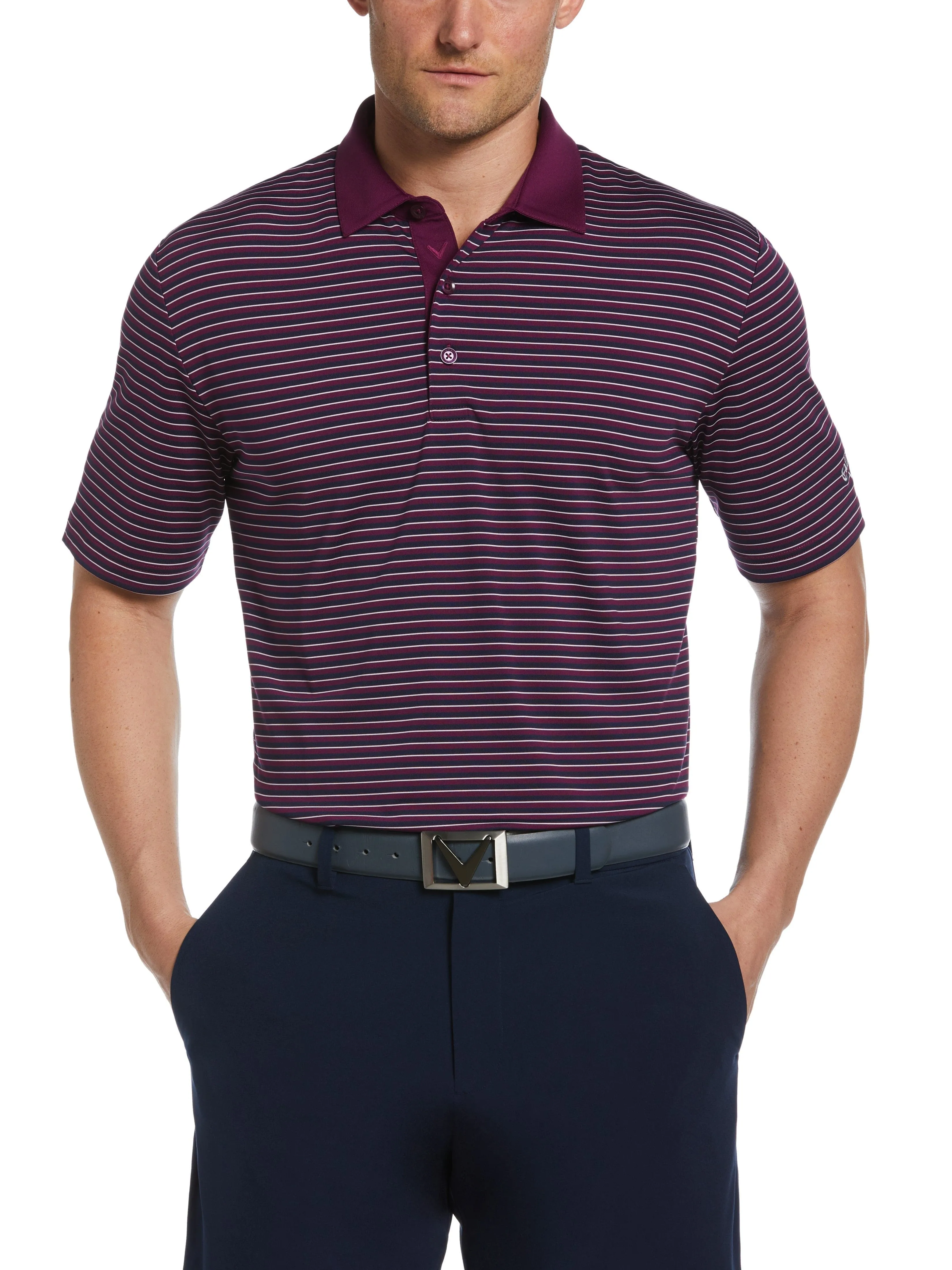 Mens 3-Color Stripe Polo