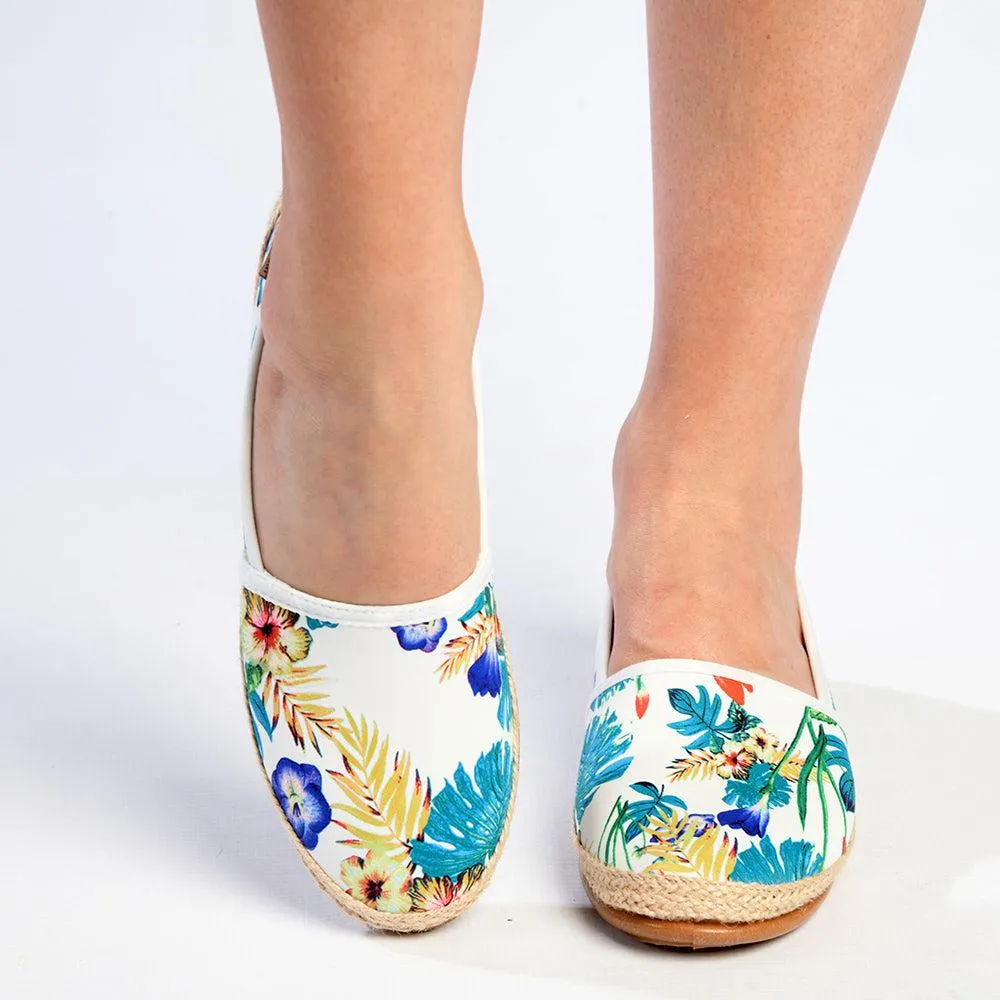Pierre Cardin St Tropez Espadrille Slip On - White Floral