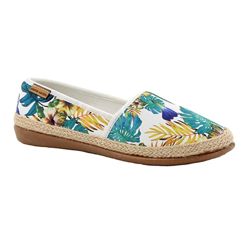 Pierre Cardin St Tropez Espadrille Slip On - White Floral