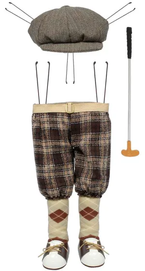 Plush Vintage Golfer Wreath Accent