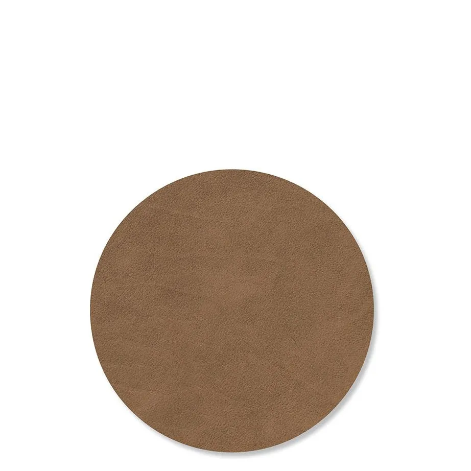 Round Nupo Leather Glass Mats