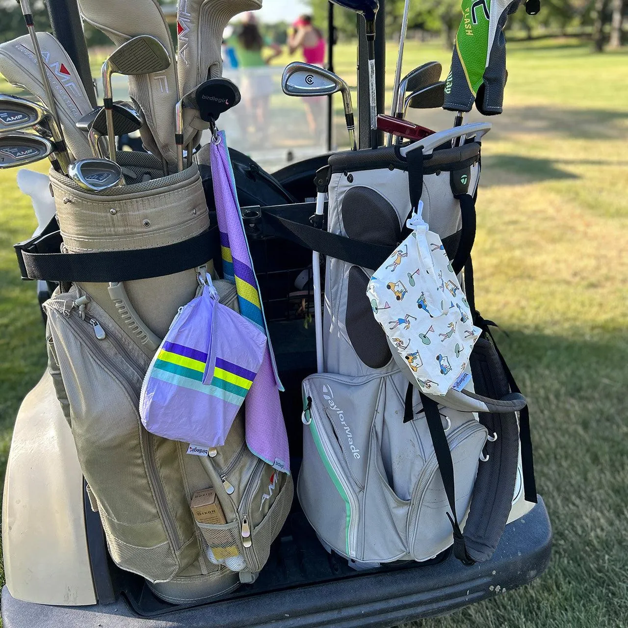 Set of 2: Lilac Dreams Magnetic Golf Towel and Golf Accessory Bag