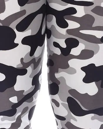 Super Soft Camo Printed Leggings | Grey Army