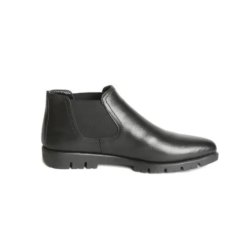 Taper Toe Slip-On Low Bootie | Brandy, Black
