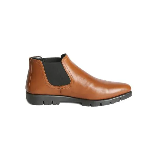 Taper Toe Slip-On Low Bootie | Brandy, Black