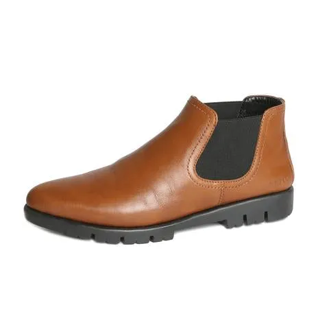 Taper Toe Slip-On Low Bootie | Brandy, Black