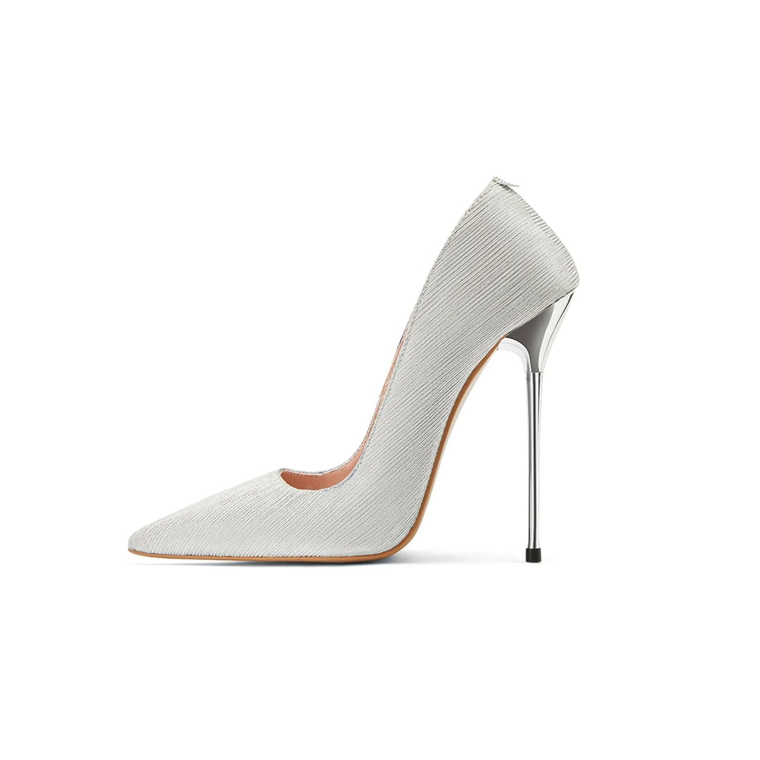 TinaCus Women's Handmade Satin Sexy Pointed Toe Super High Stiletto Heel Stylish Plus-size Pumps