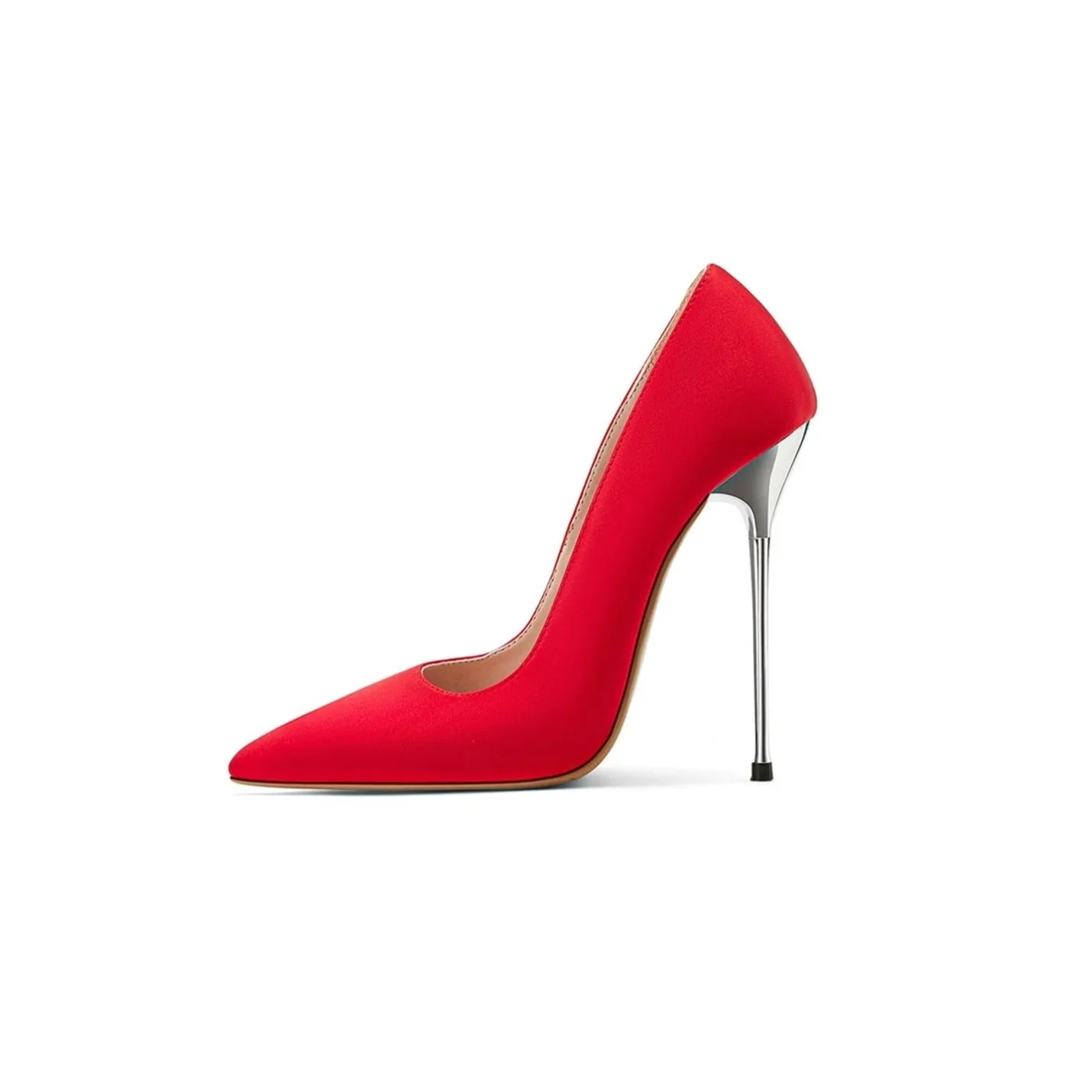 TinaCus Women's Handmade Satin Sexy Pointed Toe Super High Stiletto Heel Stylish Plus-size Pumps