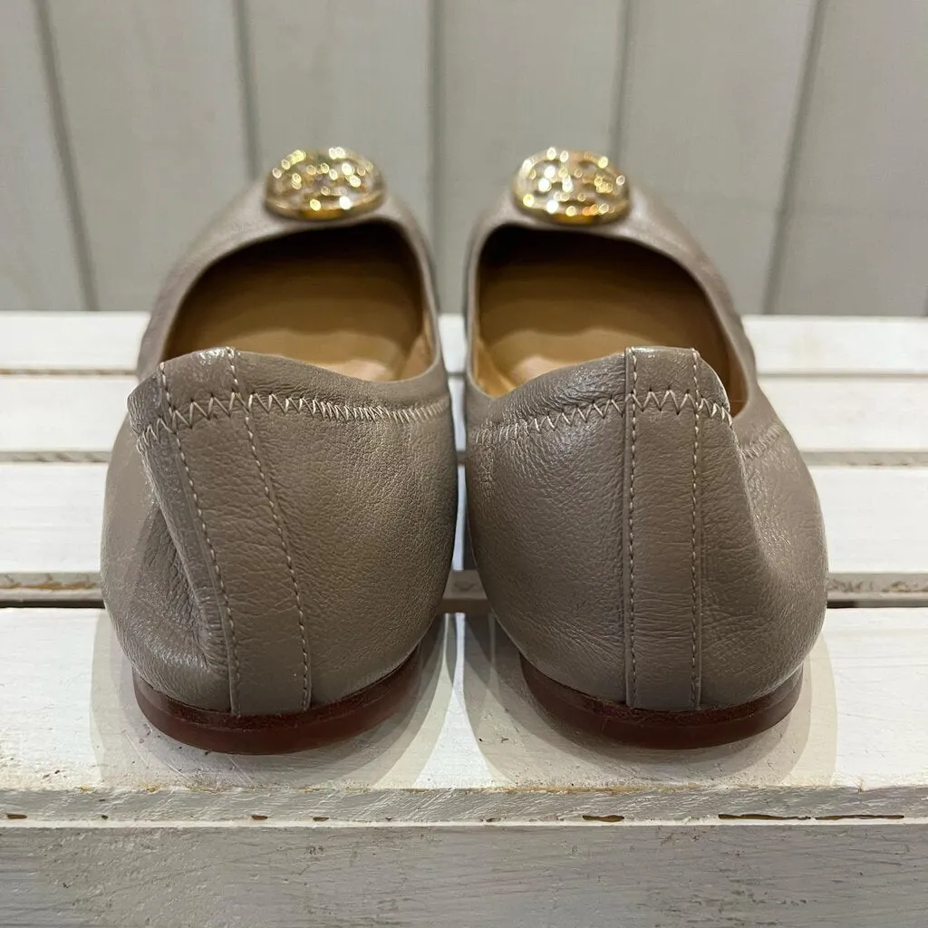 Tory Burch Benton 2 Travel Ballet Flats in Nellie Nappa Leather - Size 8.5