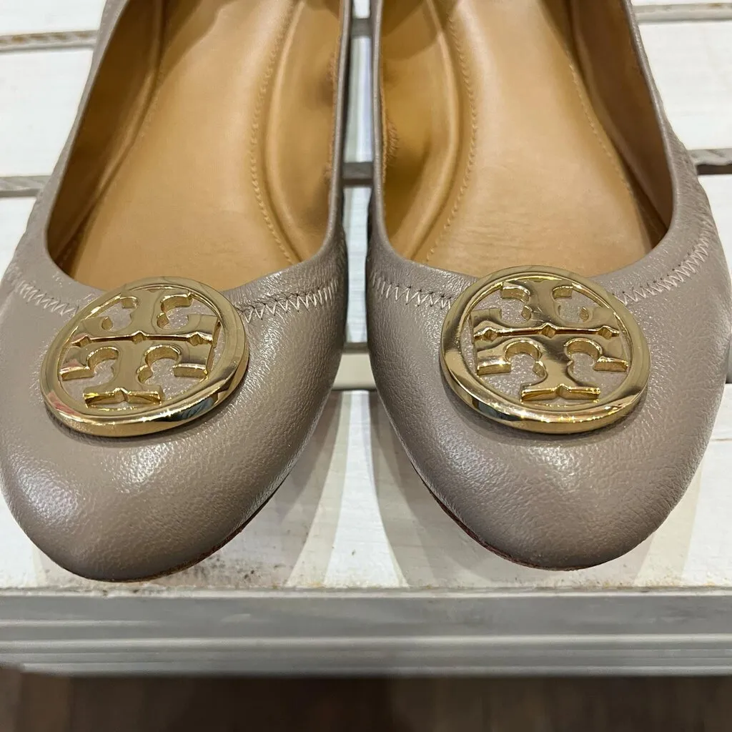 Tory Burch Benton 2 Travel Ballet Flats in Nellie Nappa Leather - Size 8.5