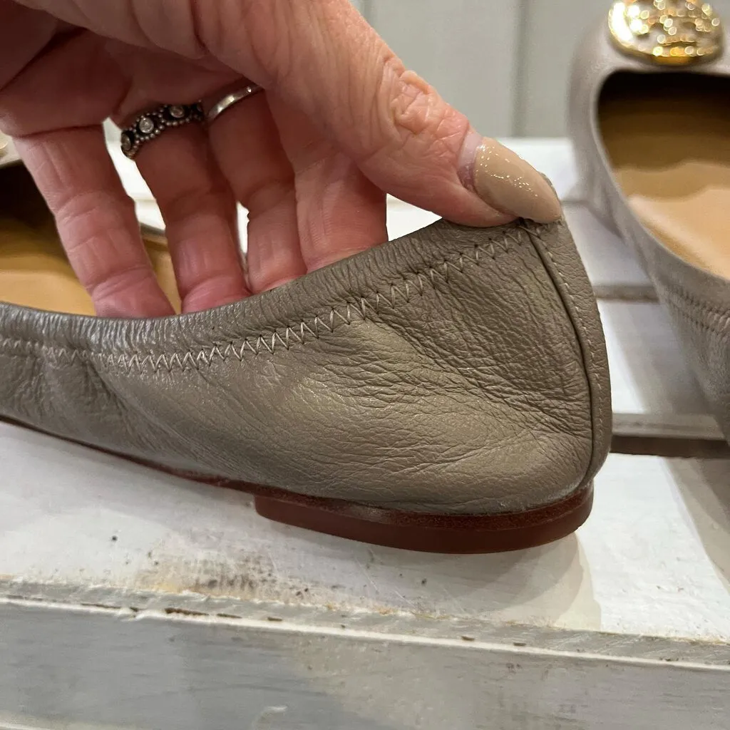 Tory Burch Benton 2 Travel Ballet Flats in Nellie Nappa Leather - Size 8.5