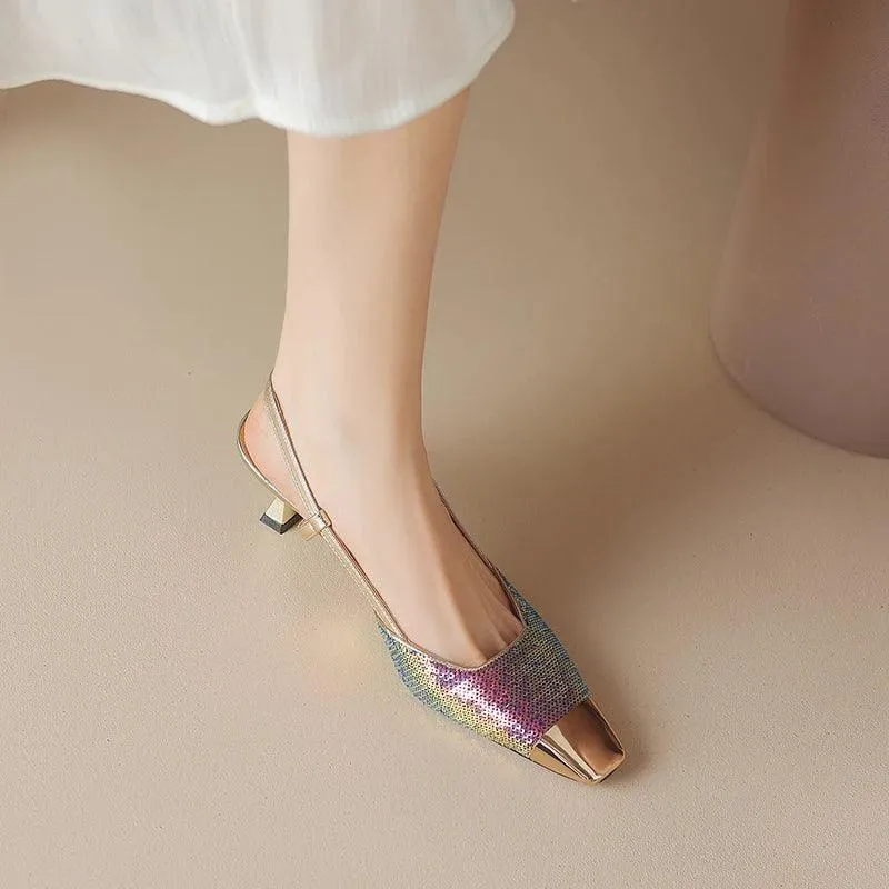 TSS97 Women's Casual Shoes - Leather Thin Low Heels