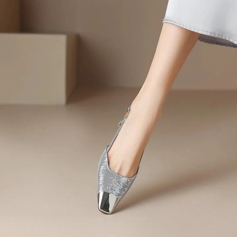 TSS97 Women's Casual Shoes - Leather Thin Low Heels