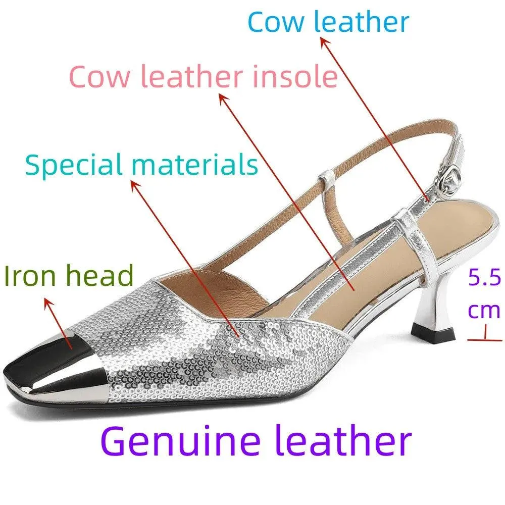 TSS97 Women's Casual Shoes - Leather Thin Low Heels