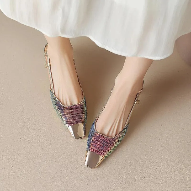 TSS97 Women's Casual Shoes - Leather Thin Low Heels