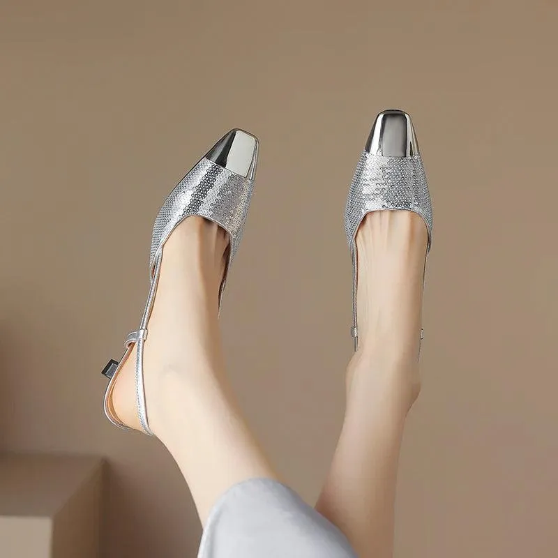 TSS97 Women's Casual Shoes - Leather Thin Low Heels