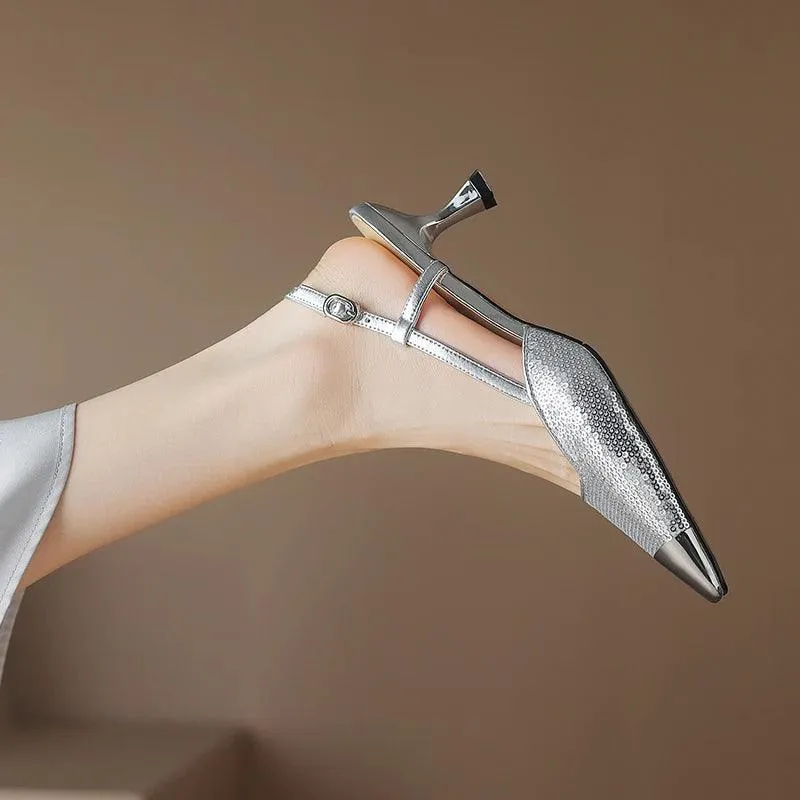 TSS97 Women's Casual Shoes - Leather Thin Low Heels