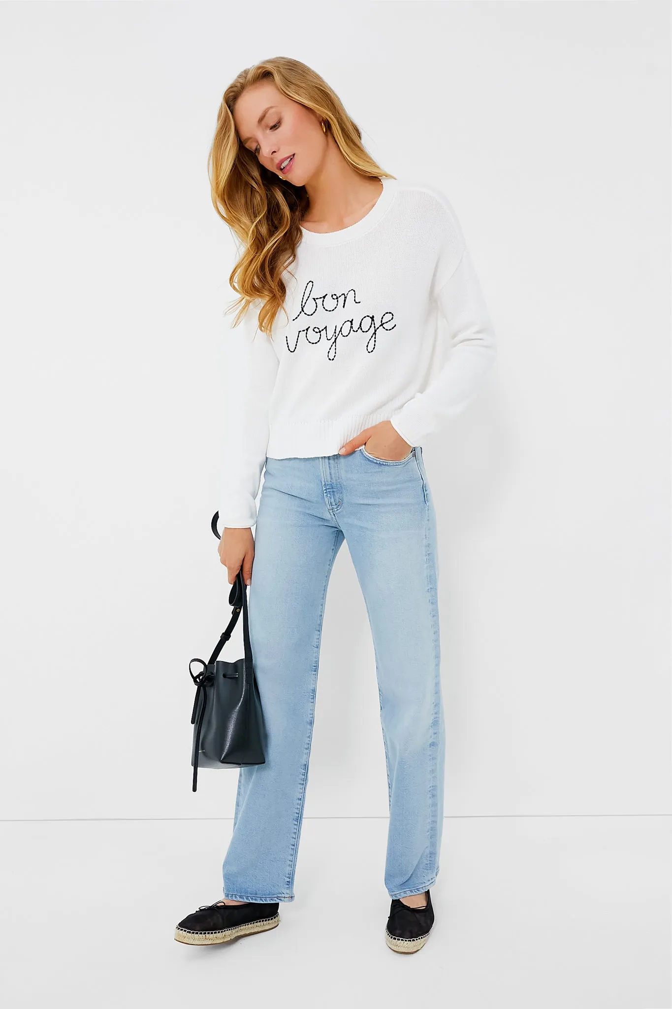 White Bon Voyage Sienna Sweater
