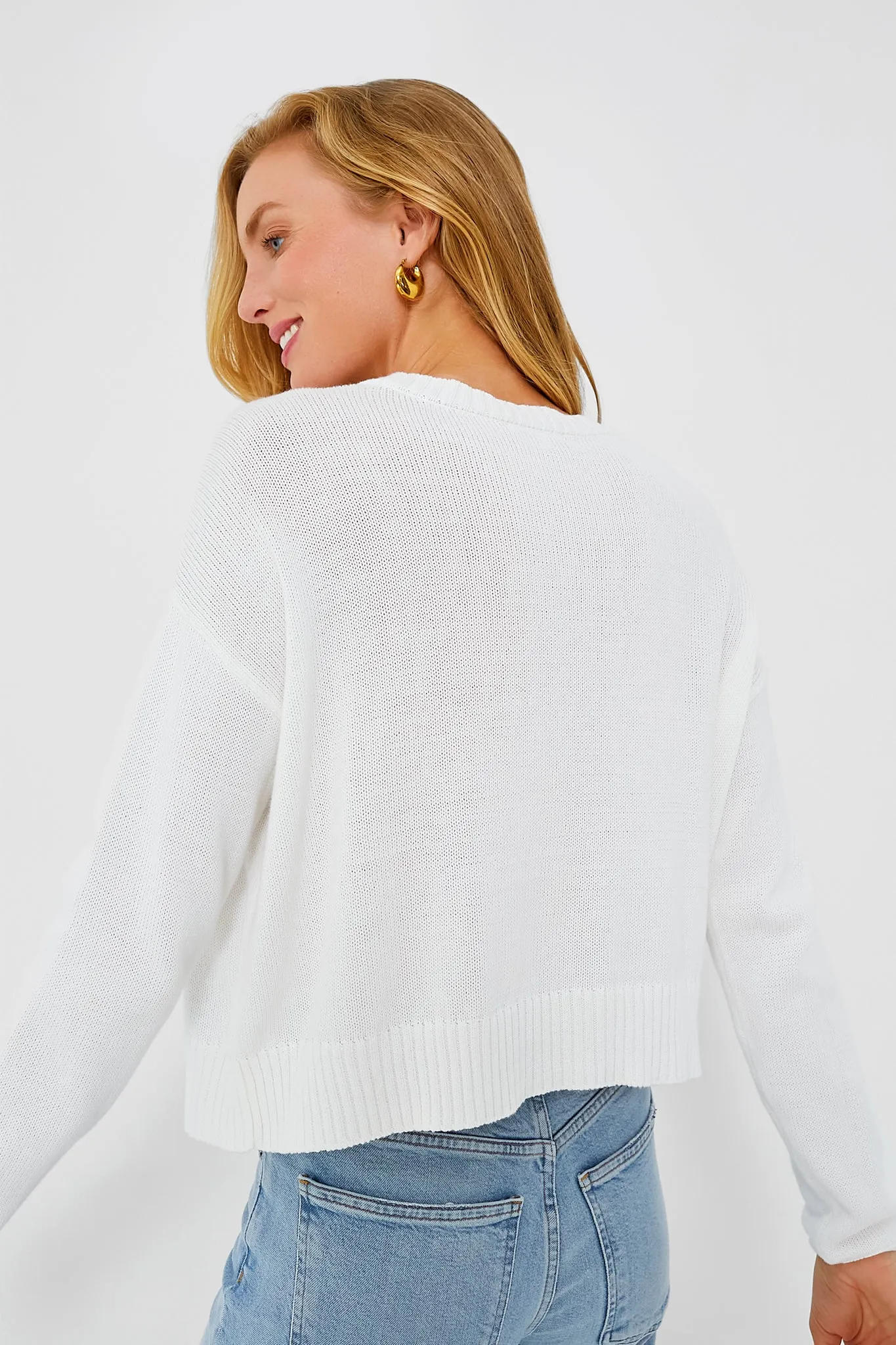 White Bon Voyage Sienna Sweater