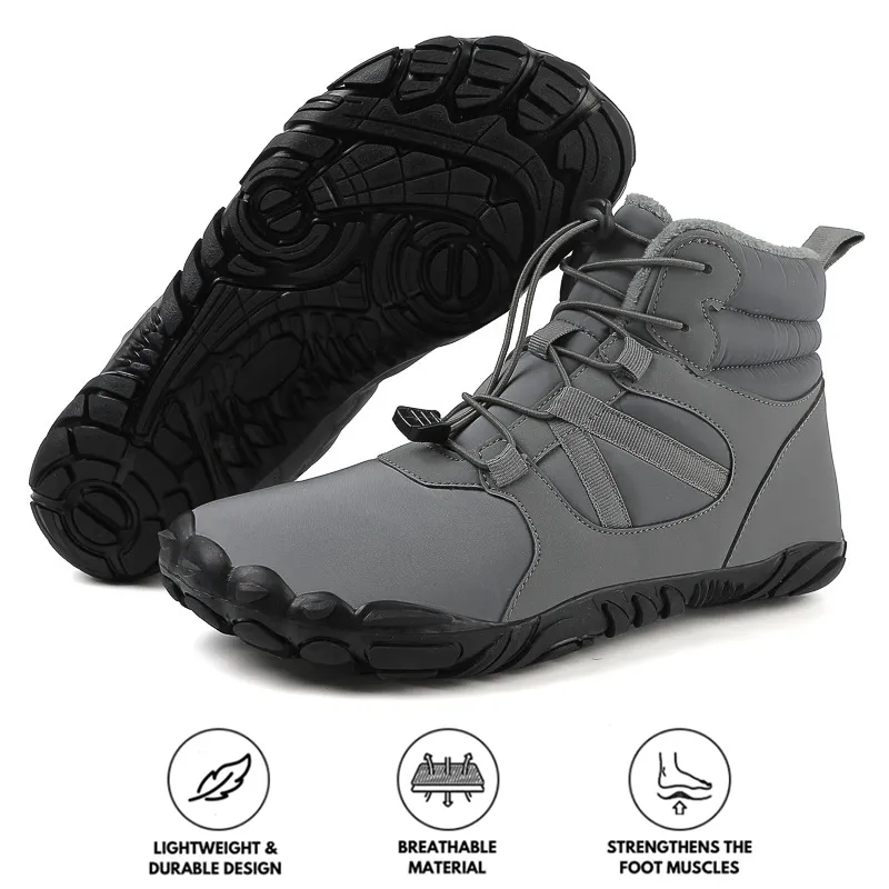 Winter Thick Outdoor Snow Boots Warm Mountaineering Shoes Non-slip & Waterproof Winter Barefoot Shoe (Unisex)