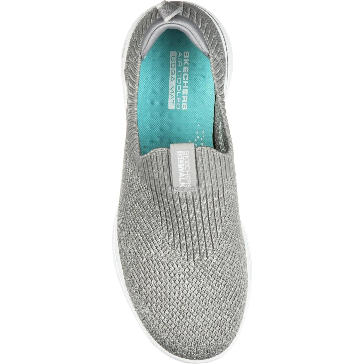 Women's Skechers GOwalk 5 Trendy Grey Knit Fabric Mesh