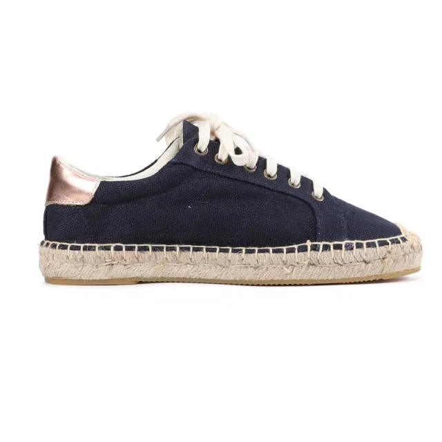 Zapatillas Mujer Tienda Soludos Women's Lace-up Espadrilles Casual Platform Sneakers Sewing Wedges Shoes For Flat Round Hemp